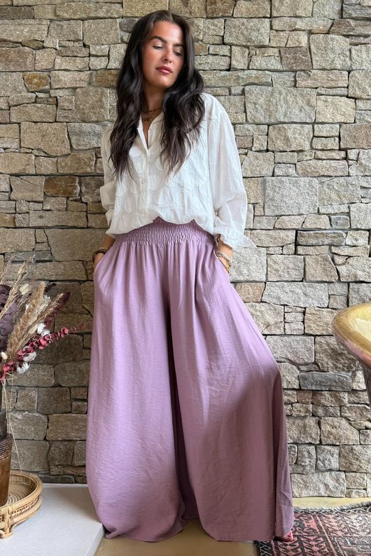 Riviera Palazzo Pant Mauve